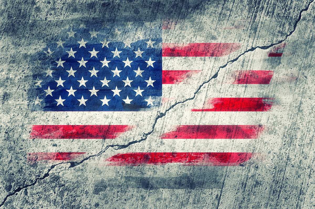 iStock US Flag Divided